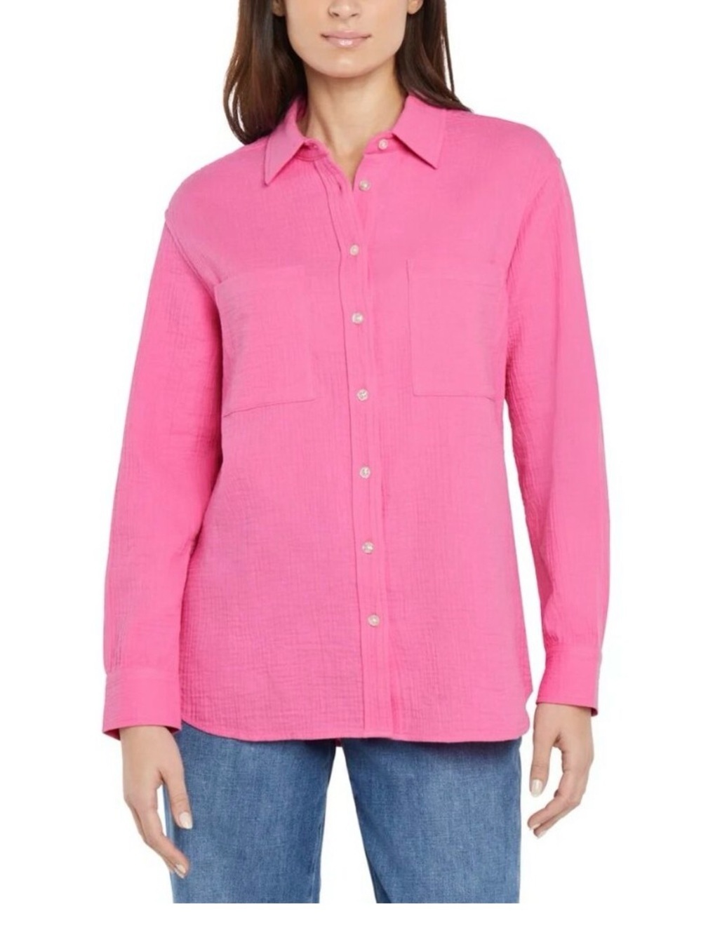 GAP Oversized Women's Long Sleeve Cotton Gauze Top